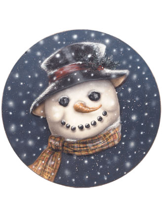 Snowman Disk - Boardwalk Originals Christmas Decoration & Display