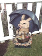Rabbit With Umbrella - Boardwalk Originals Rabbit Decoration & Display